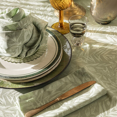 Serviette de table Charmilles Feuillage 45x45 100% coton,  Serviette de table Charmilles Feuillage 45x45 100% coton